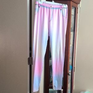 Pink and White Ombre Leggings